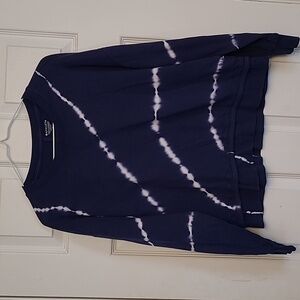 Athleta size S Navy white tie-dye sweatshirt